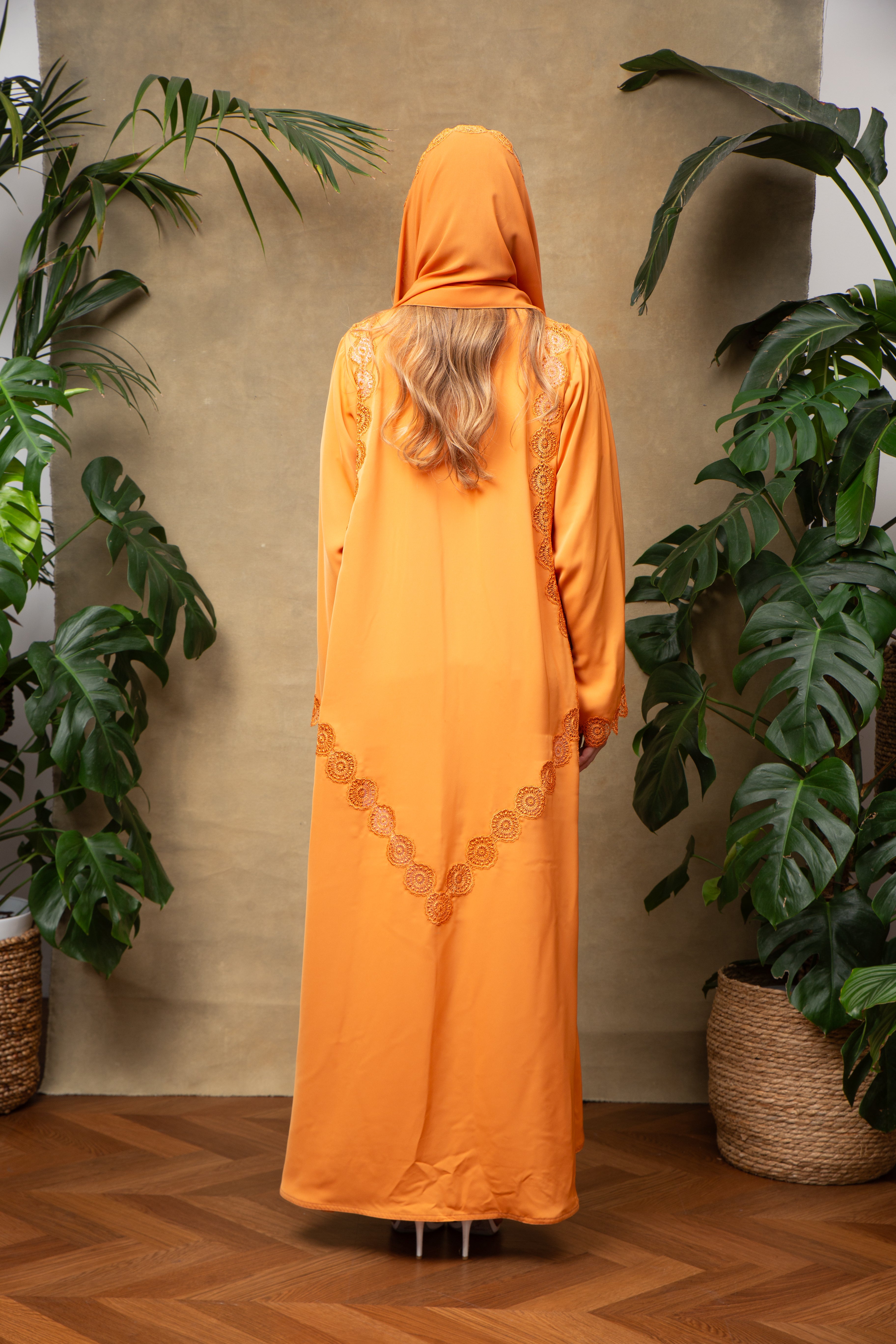 Elise in Citrus Lace Abaya