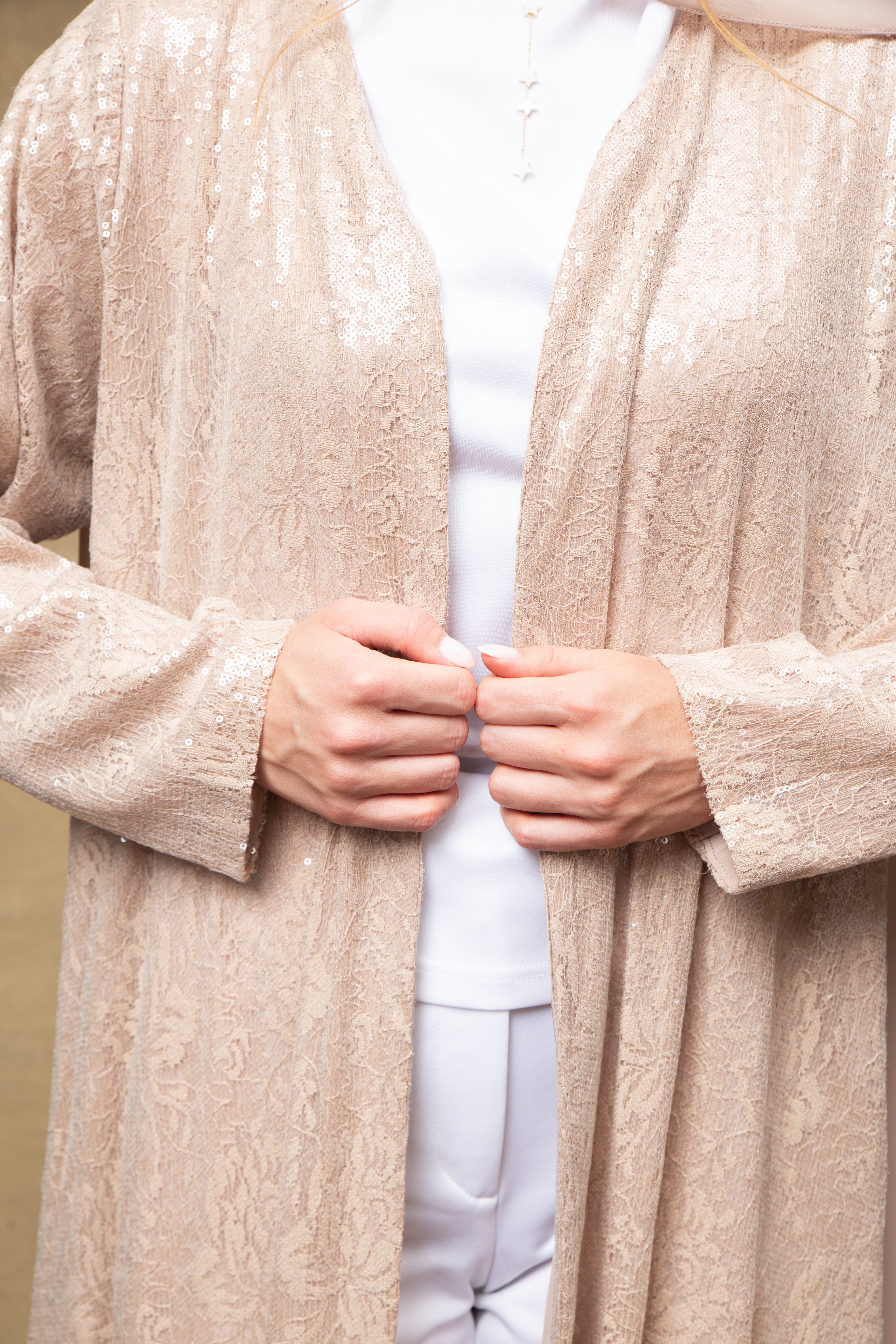 Lina in Champagne Abaya