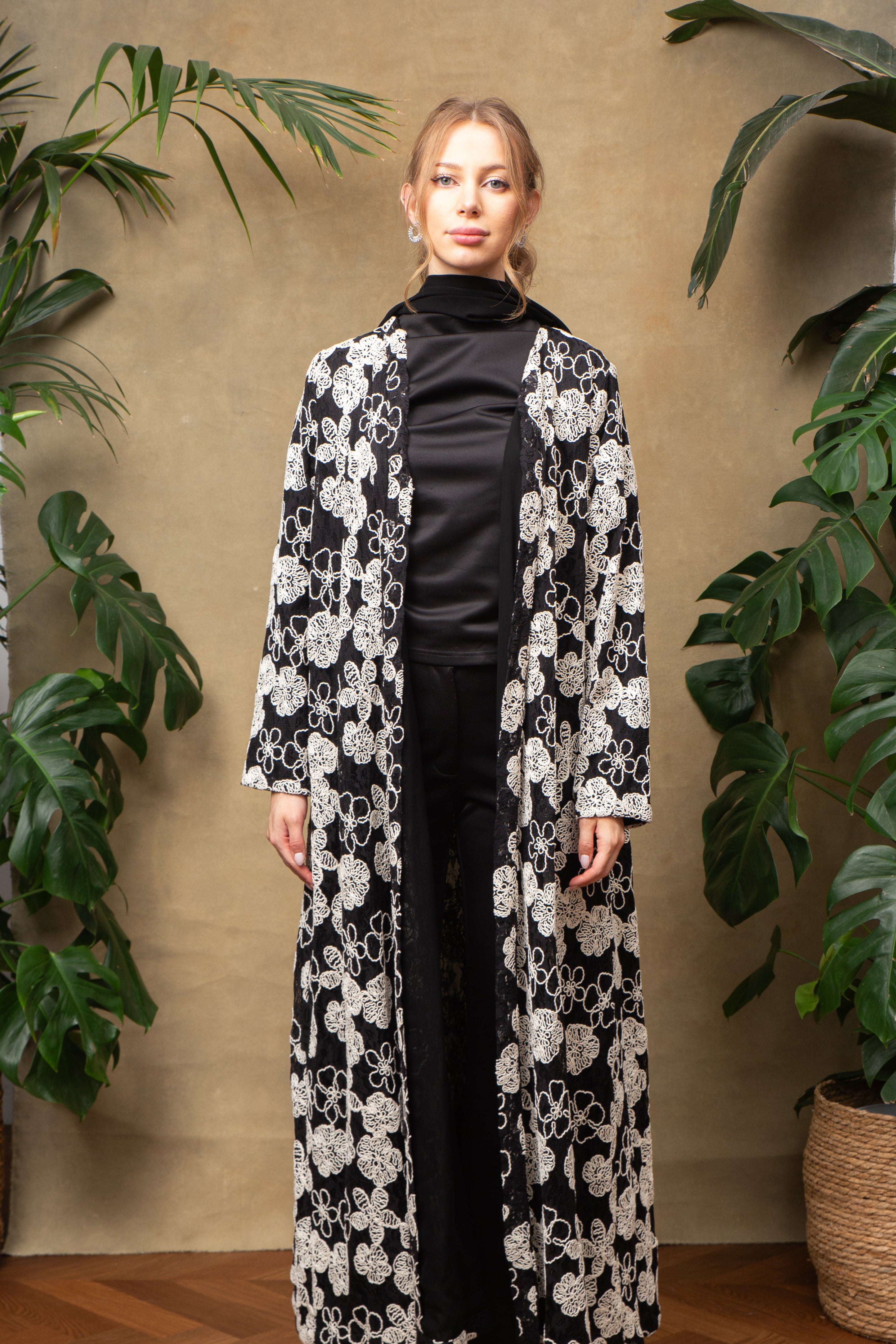 Blossom in black Abaya