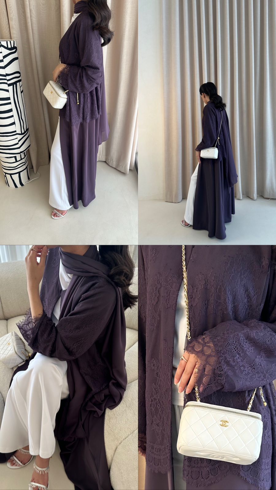 Vivienne in Orchid Lace Abaya