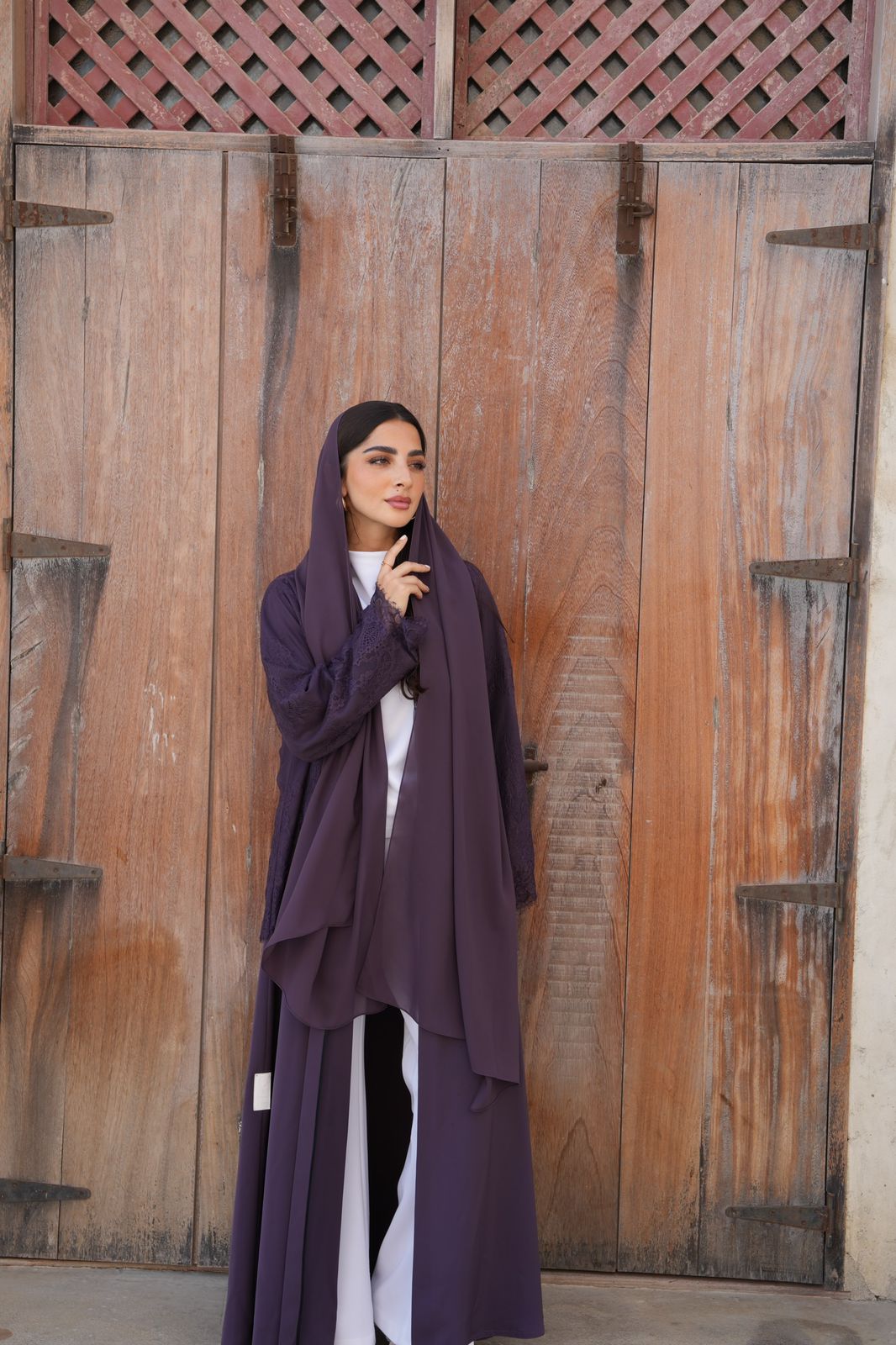 Vivienne in Orchid Lace Abaya