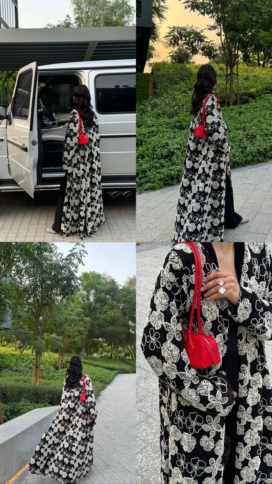 Blossom in black Abaya